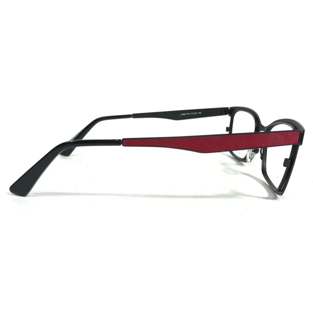 OGI Eyeglasses Frames 4306/1754 Black Red Square Full Rim 51-20-145